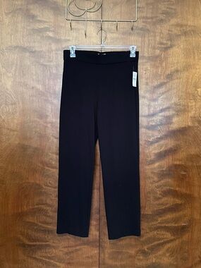 Loft Outlet High Rise Straight Ponte Knit Pants Womens M Black Rayon Career NWT